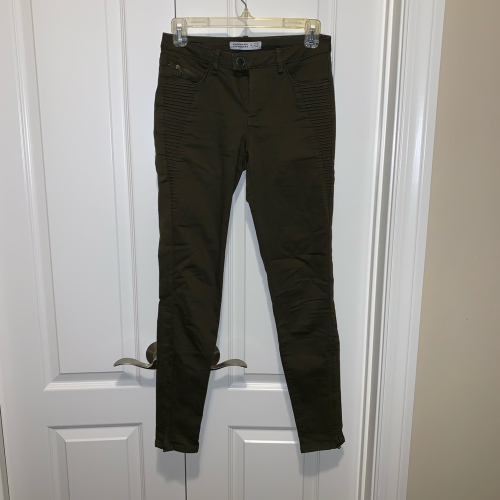 Zara Army Green Detailed Pants